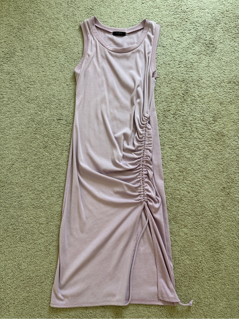 21 Saints Ribbed Ruched Midi Dress